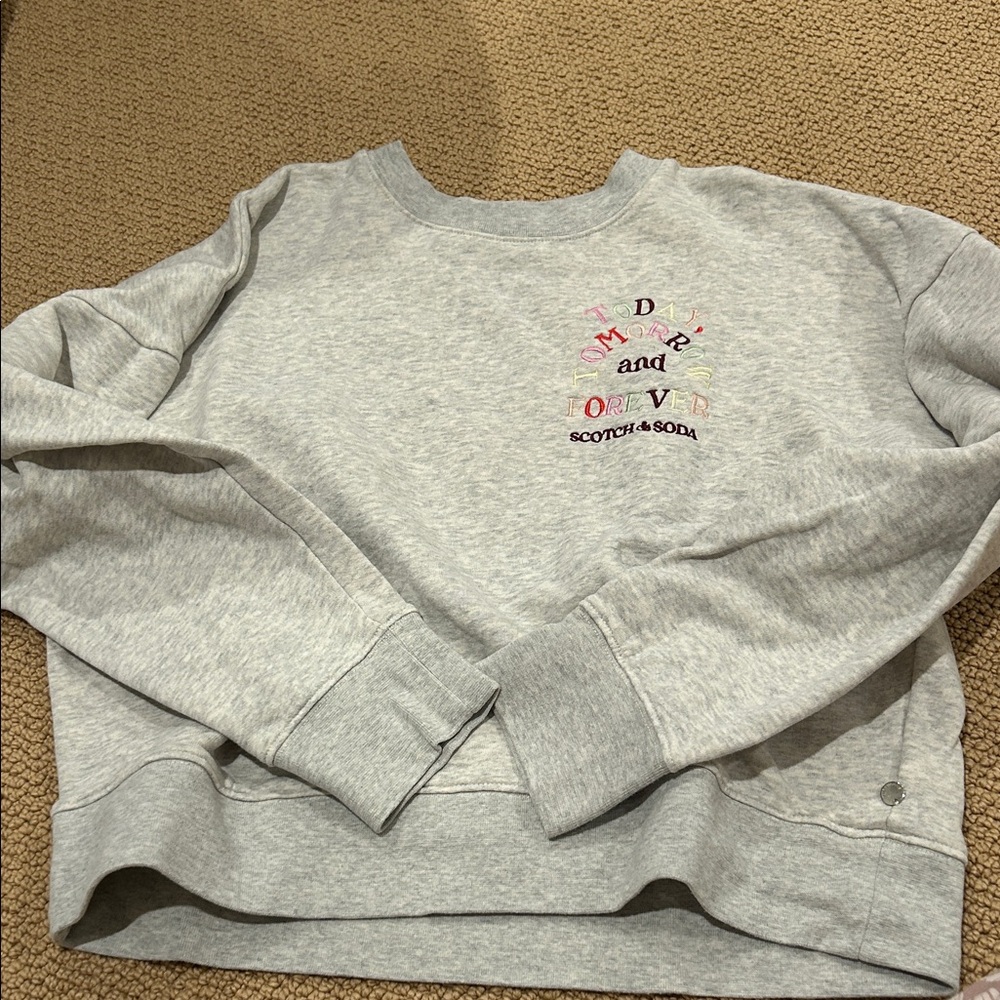 Scotch & Soda Light Gray Women's Crew Neck Sweater